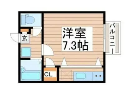 ノーブルカーム(1K/2階)の間取り写真