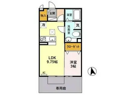 FRIENDRY SQUARE(1LDK/1階)の間取り写真