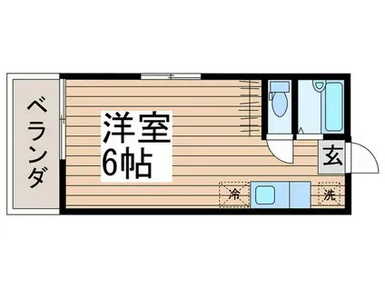 B´CASA千葉検見川RE-BORN(ワンルーム/1階)の間取り写真