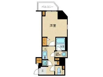 LEXE上野(1K/4階)の間取り写真