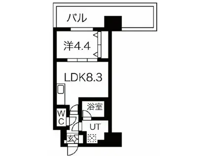 SPLENDIDE NAMBA3(1LDK/6階)の間取り写真