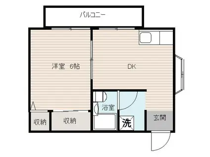 BKハイツ(1DK/2階)の間取り写真