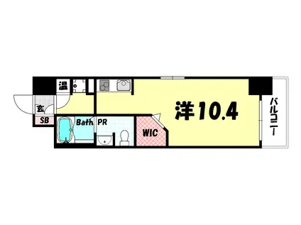 ラ・ウェゾン湊川公園(1K/2階)の間取り写真