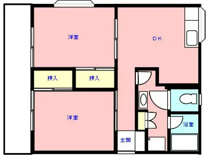 メゾンノーブル第二(2DK/1階)の間取り写真