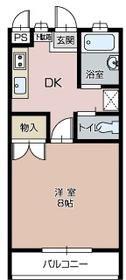 ロイヤルベル B(1DK/1階)の間取り写真