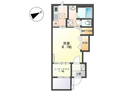 プラン デスポワール(1K/1階)の間取り写真