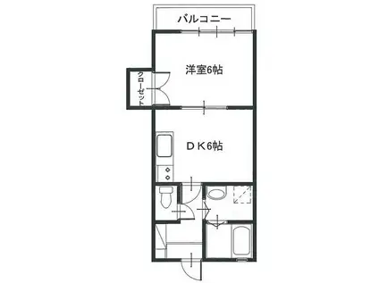 ピュアブルック(1DK/1階)の間取り写真
