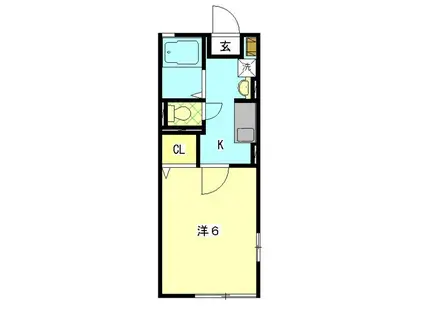 TUCHIYAコーポ(1K/2階)の間取り写真