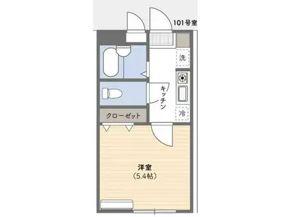 アンダンテ(1K/1階)の間取り写真