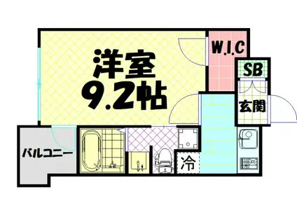 ルーセントオーデン難波(1K/12階)の間取り写真