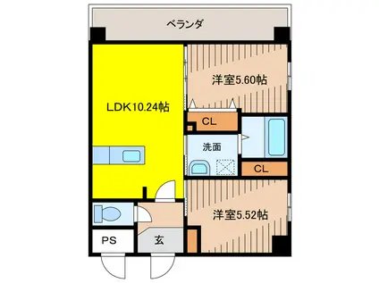 SK.GARDEN(2LDK/2階)の間取り写真