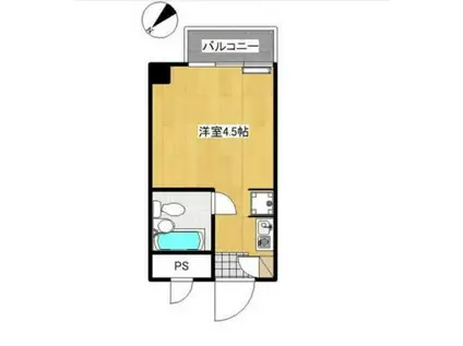 カーサ四谷(ワンルーム/3階)の間取り写真