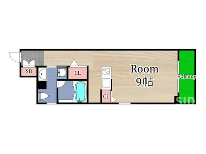 グレンパーク・京橋(ワンルーム/3階)の間取り写真