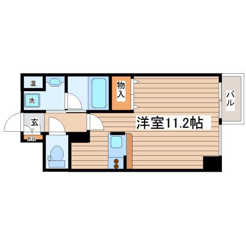 リライアンス河原町(ワンルーム/6階)の間取り写真
