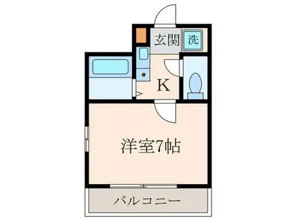 ユニテック21(1K/2階)の間取り写真