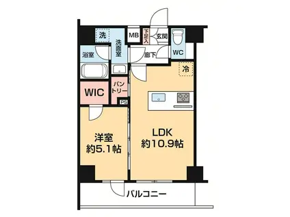 セジョリ墨田イーストII(1LDK/4階)の間取り写真