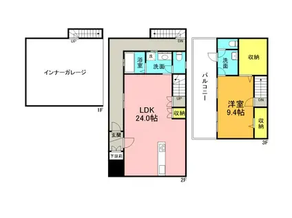 KKCOTY(1LDK/2階)の間取り写真