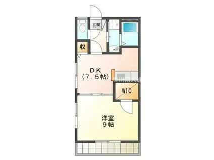 ブロードタウン神野E(1DK/1階)の間取り写真