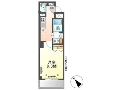 船橋市上山町マンション(1K/3階)の間取り写真