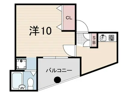 ベルメゾン(1K/4階)の間取り写真