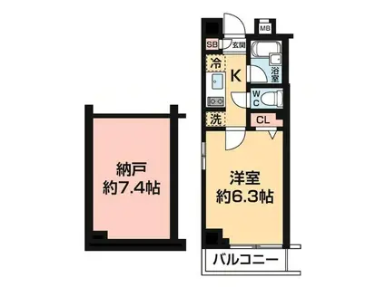 ブライズ新宿中井(1SK/1階)の間取り写真