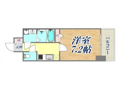 シルス東灘深江(1K/15階)の間取り写真