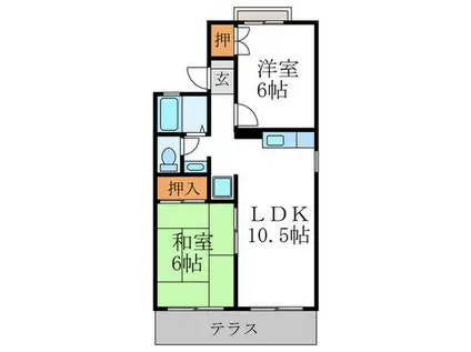 セジュール藤林(2LDK/1階)の間取り写真