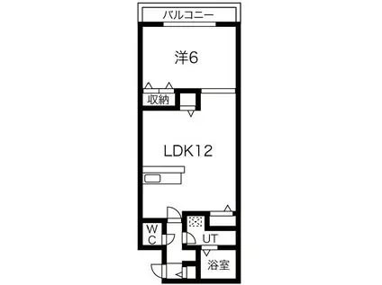 ヴィラ楠木(1K/1階)の間取り写真