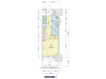 プレサンス伏見アーバンベース(1K/5階)の間取り写真