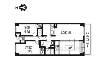 グランド・プラス西真上(3LDK/3階)の間取り写真