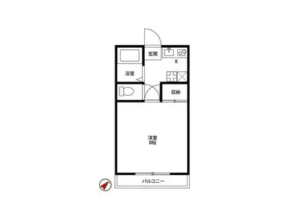 アムールHASHIMOTOI(1K/1階)の間取り写真