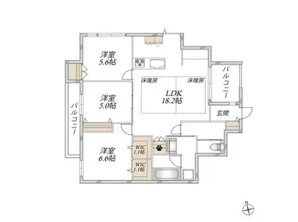 代々木5丁目メゾン(3LDK/3階)の間取り写真