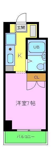 泉ヶ丘・アイビースクエア(1K/1階)の間取り写真
