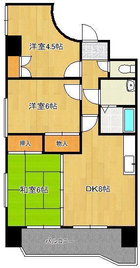ブランペルル(3DK/3階)の間取り写真