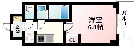 S-RESIDENCE江坂(1K/2階)の間取り写真