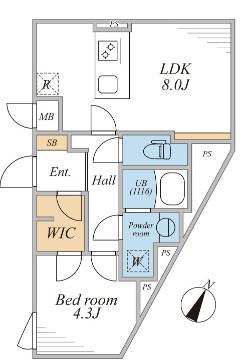 LEGALAND三軒茶屋サウス(1LDK/4階)の間取り写真