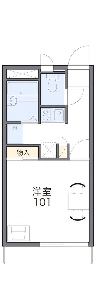 レオパレスロックフィールド(1K/1階)の間取り写真
