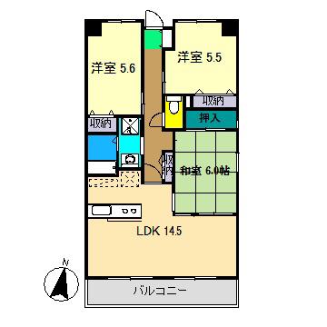 リヴィエール大高(3LDK/4階)の間取り写真