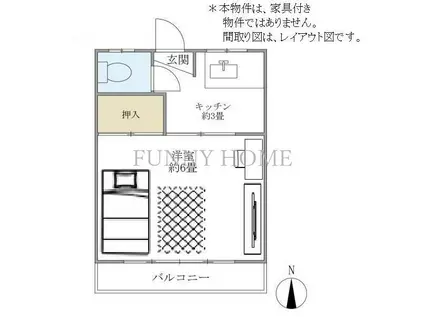 青晴荘(1K/1階)の間取り写真