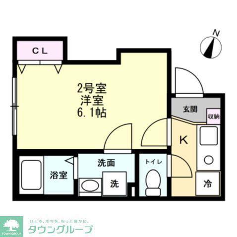 ブリーゼ平町(1K/1階)の間取り写真