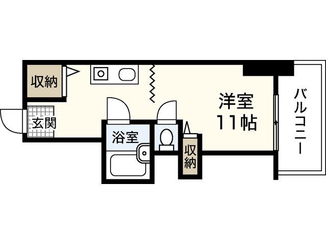 ウィンディア五日市 A(ワンルーム/6階)の間取り写真