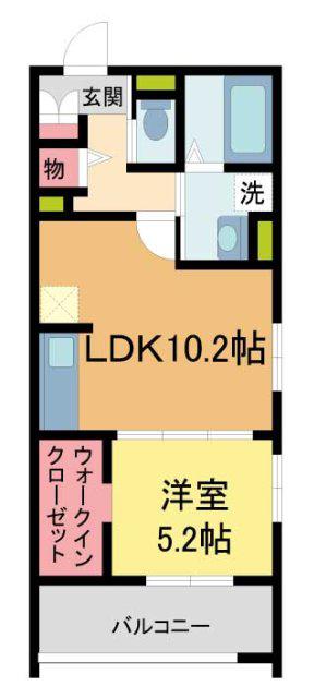 BENE OKAMOTO(1LDK/2階)の間取り写真