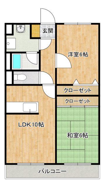 グランシャリオ(2LDK/2階)の間取り写真