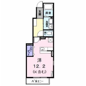 エスパース(ワンルーム/1階)の間取り写真