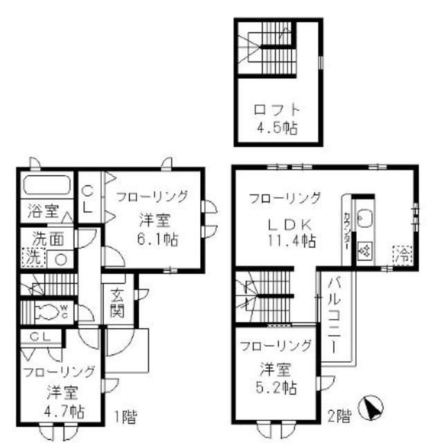   グランアミ (3LDK/1階)の間取り写真