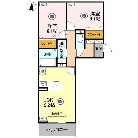 BREZZA(2LDK/2階)の間取り写真