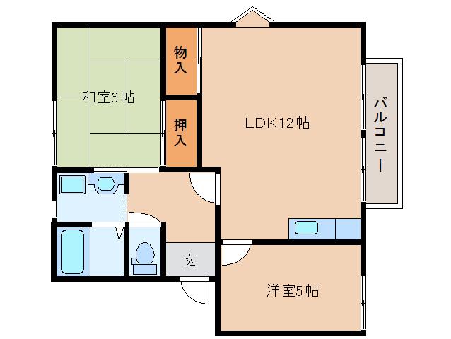 木村ハイツA(2LDK/1階)の間取り写真