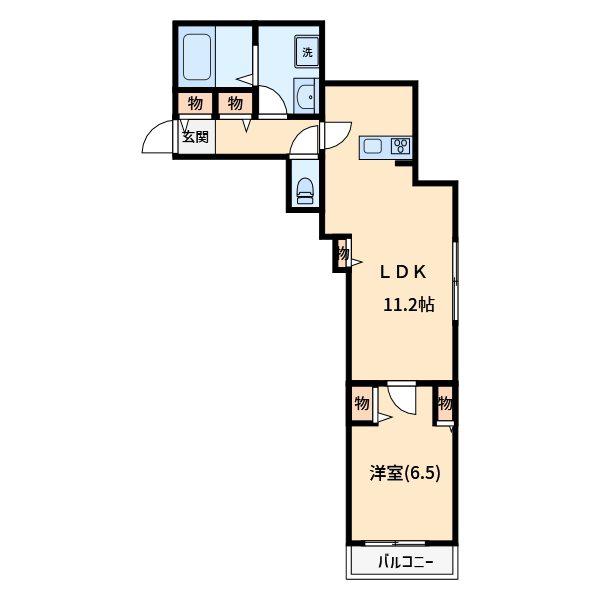 YSジュピター(1LDK/1階)の間取り写真