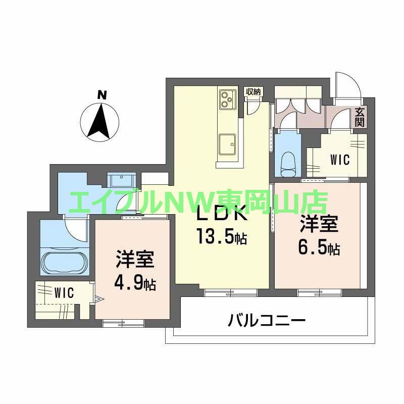 レーベンエイトII(2LDK/3階)の間取り写真
