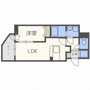 アルファタワー札幌南4条(1LDK/11階)の間取り写真